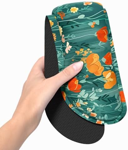Dapesuom Enlarge Keyboard Wrist Rest Pad, Memory Foam Set Wrist Cushion Support for Easy Typing & Pain Relief, Mouse Wrist Pad, Anti-Slip Wrist Support for Gaming, Computer, Office, Forest Flowers