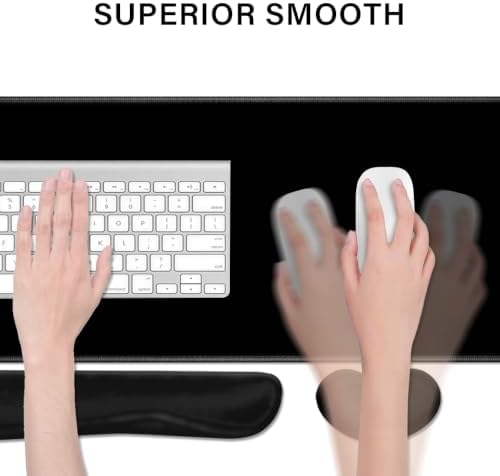 Desk Pad and Keyboard Wrist Rest, Large Mouse Pad + Keyboard Pad+Mouse Wrist Support, Non-Slip Desk Mat Protector for Office, Home 31.5×11.8 Inches Black