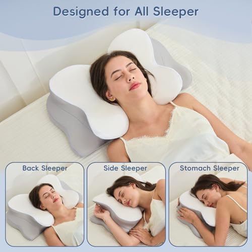 Cervical Neck Pillow,Ergonomic Memory Foam Pillow for Neck Pain Relief