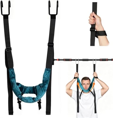 Cervical Neck Stretcher Device, Neck Decompression Devices, Portable Neck Stretcher Hammock Over Door for Neck Pain Relief, Neck Sling for Spine Decompression (A)