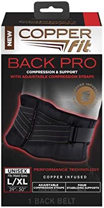 Copper Fit Advanced Back Pro Back Support, Black with Copper Trim, Small/Medium (CFBACK)