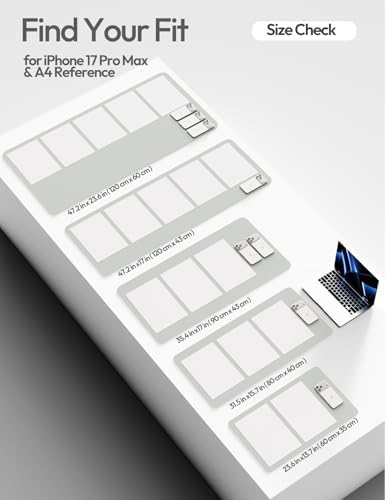 YSAGi Leather Desk Protector, Office Mat, Large Mouse Mat, Non-Slip PU Leather Blotter, Laptop Desk, Waterproof Writing Pad for Office and Home (Light Grey, 31.5" x 15.8")