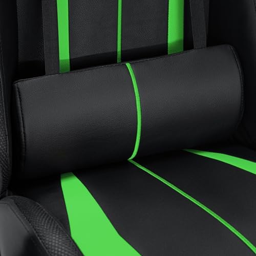 HOFFREE RGB Gaming Chair with Speakers Massage LED Lights Game Chair-Green