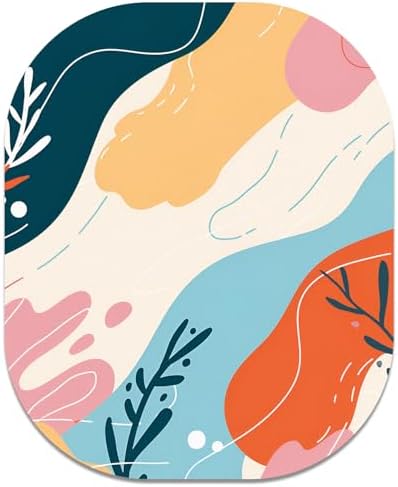 Small Mouse Pad, 6 x 7 Inch, Oval Mini Mouse Pad with Non-Slip Rubber Base for Laptop Wireless Mouse Keyboard Tray Mousepad, Abstract Figure