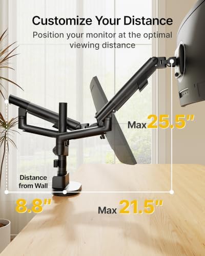 monTEK USB Stacked Dual Monitor Arm for 17-40" Screens, 24.3 lbs Each
