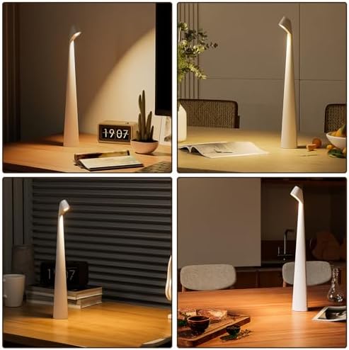 HAPYGI Cordless Rechargeable Reading Metal Table Lamp, 3-Level Brightness
