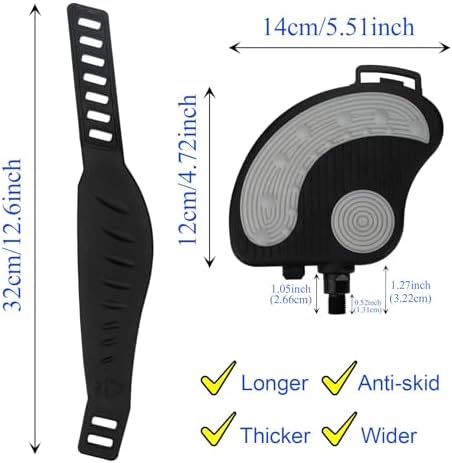 Exercise Bike Pedals Replacement with Adjustable Straps