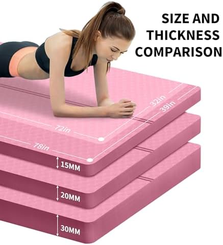 nuveti Large Exercise Mat - 15mm/20mm/30mm Thick Yoga Mat | Workout Mat for Fitness, Yoga, Pilates, Stretching & Floor Exercises for Women & Men with Free Carrying Bag