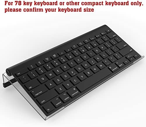 KOTEMON Mini Computer Keyboard Stand-11.8'' x 5.1''-Small Computer Keyboard Tray Acrylic Keyboard Holder for 78 Keys Universal Compact Keyboard, with Black Silicone Strip, Clear