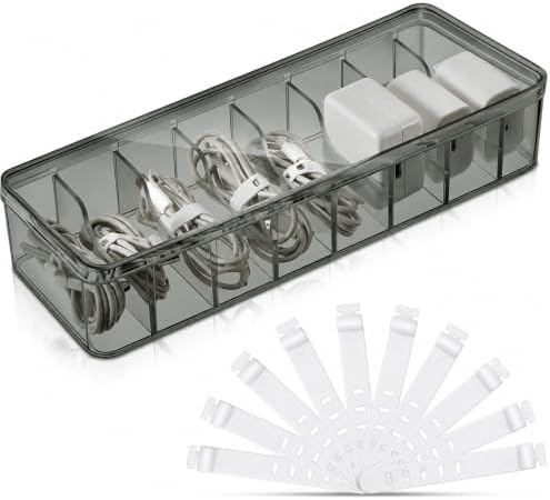 Tatuo Cord Organizer for Drawer Desktop, Gray, 1 Pack