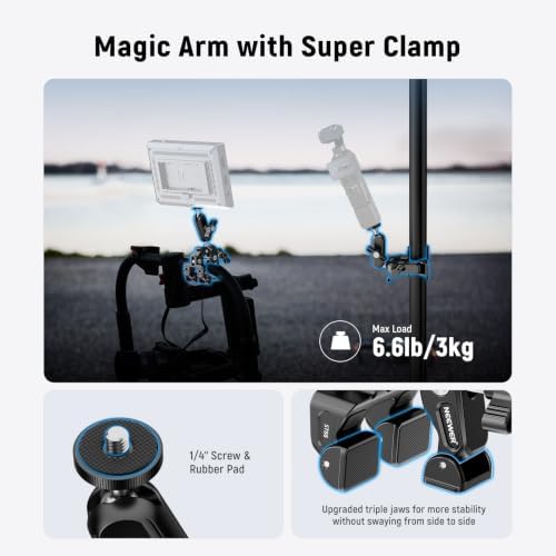 NEEWER Super Clamp with 3" Dual Ballhead Magic Arm Camera Phone Mount, ST88