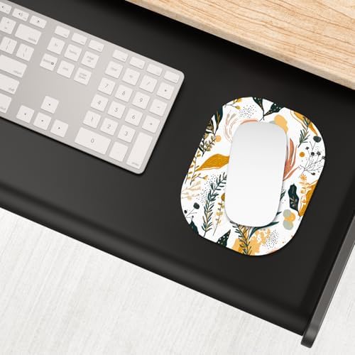 Small Mouse Pad, 6 x 7 Inch, Oval Mini Mouse Pad with Non-Slip Rubber Base for Laptop Wireless Mouse Keyboard Tray Mousepad, Pictorial Motifs