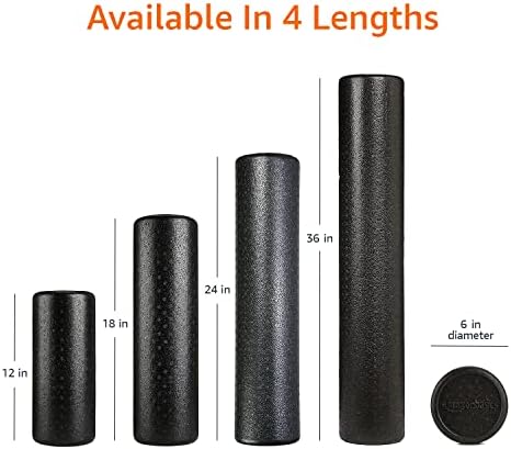 Amazon Basics High-Density Foam Roller for Exercise, Stretching and Muscle Recovery, 36 Inches, Black