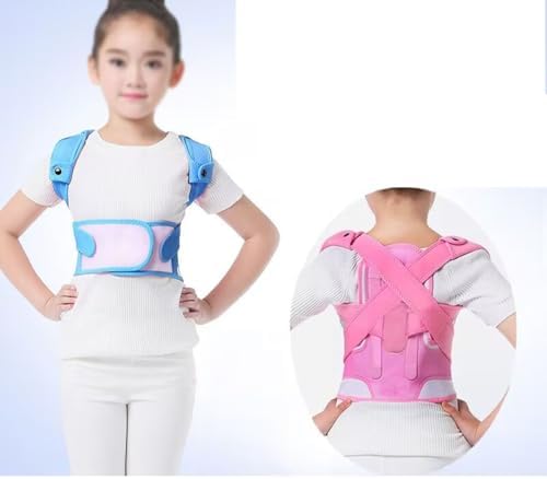 Posture Correctors For Kids, Boys Girls Teens Children Back Straightener Lumbar Support Belt Back Brace Scoliosis Correction Belt For Neck Spinal Shoulders(Pink,Large)