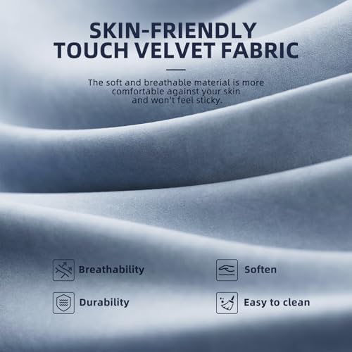 Ferghana Velvet Fabric Gaming Chair, High Back Ergonomic Gamer Chair for Adult, Comfortable Video Game Chair with Footrest and Massage Lumbar Cushion, Racing Reclining Office Computer Desk Chair Grey