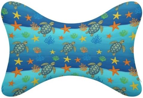 Car Seat Neck Pillow Sea Turtle 2 Pcs Memory Foam Headrest Support for Driving Travel Nap