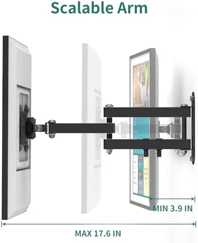 PlusAcc Wall Mount for Show 15 & 13-27 Inch Monitors TVs, Adjustable Shelf