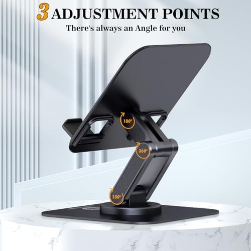 OCYCLONE iPad Stand, 360° Rotating iPad Tablet Stand Holder for Desk, Black