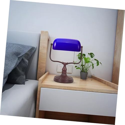 Blue Glass Bankers Lamp Shade Replacement Vintage Desk Lamp Shade for Table Bedside and Reading Light 8.74 X 5.31 X 2.95 in 1 pc