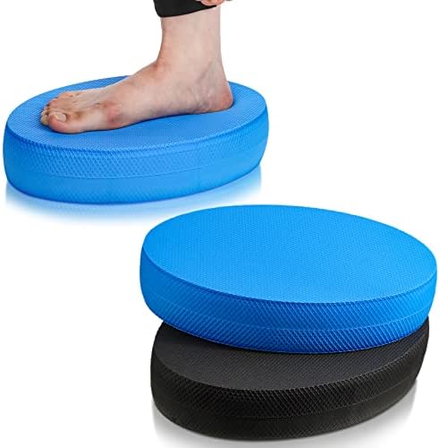 Deekin 2 Pcs Foam Balance Pad Non Slip for Core Strength Rehab, Oval Style