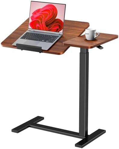 DUMOS Standing Desk with Wheels, Rolling Desk, Laptop Table