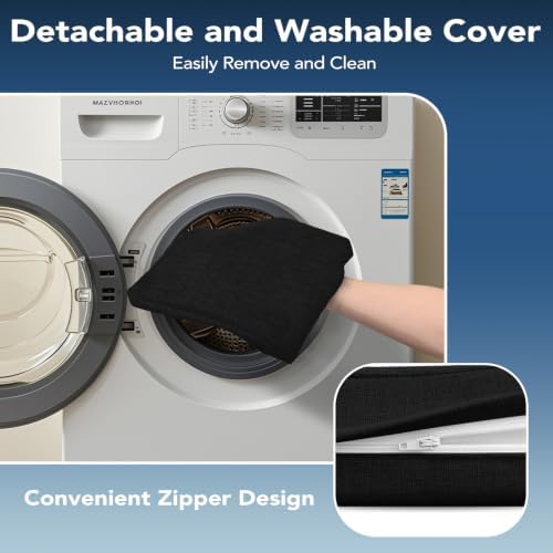 Chair Cushions for Dining Chairs, Non Slip Chair Pads with Ties and Washable Covers, Memory Foam Kitchen Chair Cushions Set of 8, 16"X16"X2.5", Black