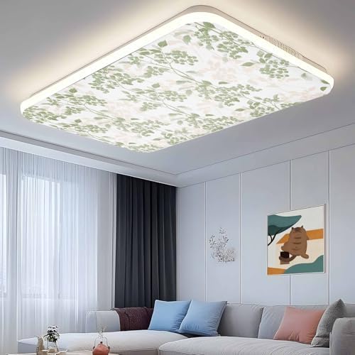 Sage Green Leaves Magnetic Fluorescent Light Covers for Ceiling Lights 2 x 4 Feet,Flower Herbs Floral Spring Summer Office Classroom Kitchen Drop Ceiling Light Covers Lighting Filters Shade 2 Packs