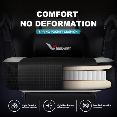Big and Tall Gaming Chair for Adults, 400 lbs Heavy Duty, 21 in Wide Seat