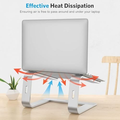 OMOTON Laptop Stand, Detachable Mount for MacBook Air/Pro Dell HP Silver