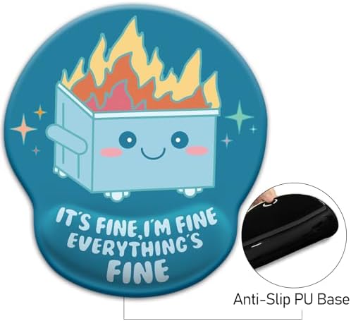 Blusabaca Dumpster on Fire Mouse Pad with Wrist Rest Ergonomic Mousepad