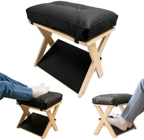Foot Rest Under Desk, Ergonomic Wooden Desk Foot Rest