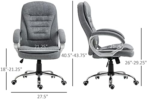 High Back Executive Office Chair with Padded Armrests and Tilt