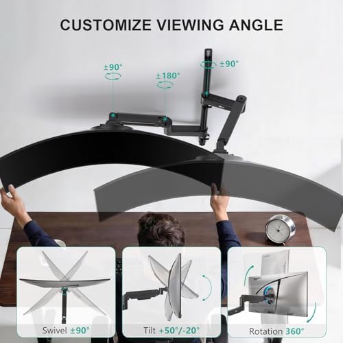WALI Vertical Dual Monitor Wall Mount for 13-49 inch Screens, 44lbs per Arm