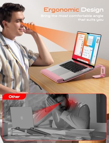 LOXP Laptop Stand for Desk, Aluminum Laptop Riser Holder with Wrist Support