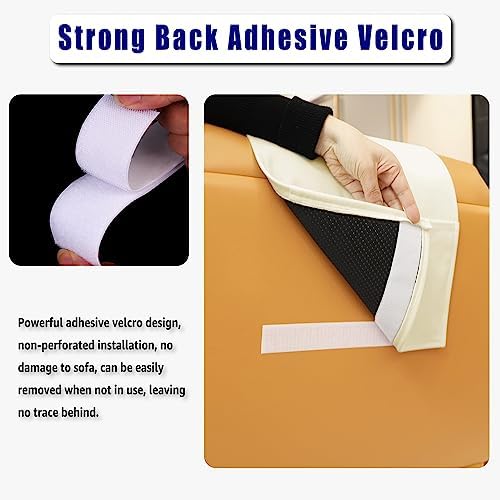 Velvet Recliner Headrest Pillow, Non-Slip Neck Support, Ivory
