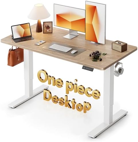 CubiCubi 48 x 24 Electric One-Piece Standing Desk, Maple