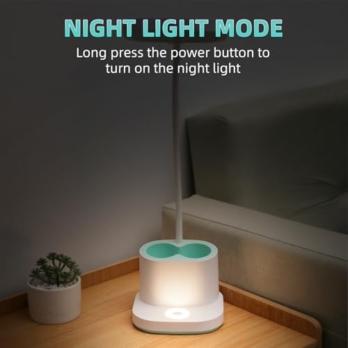 LED Desk Lamp for Dorm Home Office Bedroom, Dimmable Reading Light