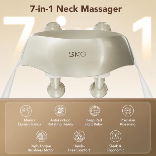 SKG H7 Ultra Neck Massager for Pain Relief Deep Tissue Cordless