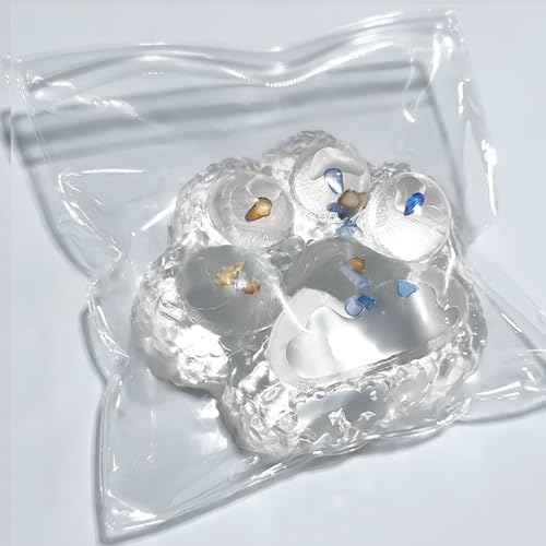 Big Taba Squishy Paw, 4.2in Clear Cat Paw Squeeze Toys, Sticky Squishy Toy