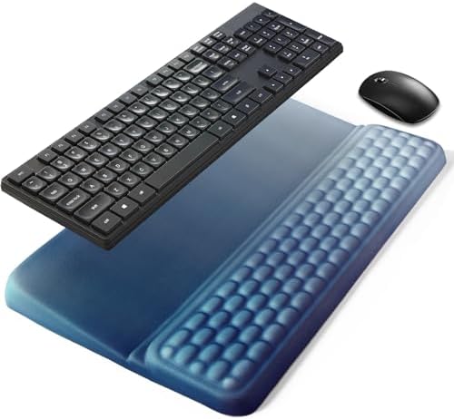 Wrist Rest with Keyboard Stand, Ergonomic Keyboard Riser Holder with Memory Foam Wrist Support Pad, Desk Cushion Easy Typing for Home Office Laptop Computer Gaming, Dark Blue Gradient