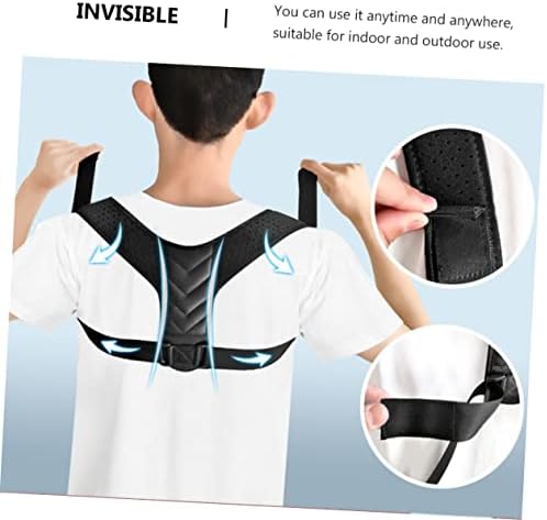 COLLBATH Adjustable Invisible Posture Corrector Belt Durable Pu Back Support for Adults Prevents Hunchback Spinal Pain Suitable for Indoor Outdoor Use