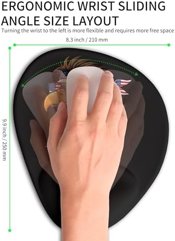 Palm-Rest and Wrist-Hugging Mouse Pad Wrist Rest, Ergonomic Wrist Support with Curve Fitting Cushioned Memory Foam for Carpal Tunnel Pain Relief, 9.9 x 8.3 Inch, DILF