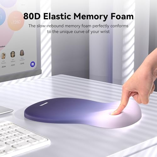 TECKNET Ergonomic Mouse Pad with Wrist Rest, Smooth Surface & Non-Slip Base