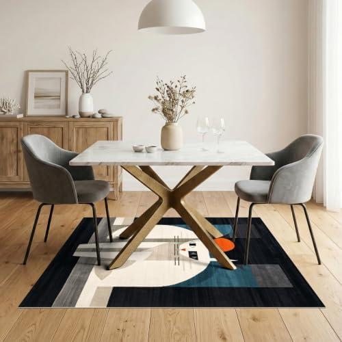 5'x7' Black White Cat Artistic Feline Design Ultra-Soft Area Rug