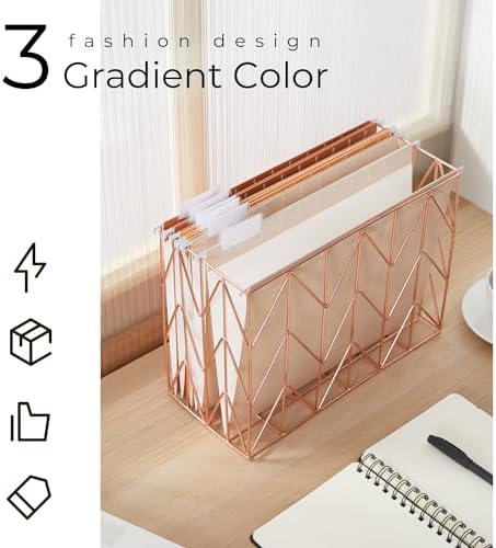 Y YOMA 18 Pack Gradient Hanging File Folders Letter Size Decorative Hanging Folder Pretty File Folder Organizer for Filing Cabinet Office Home with 1/5-Cut Adjustable Tabs, Sunny Orange