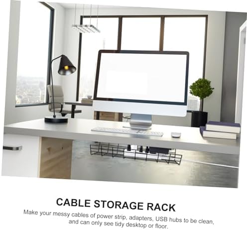 Desk Cable Storage Rack Iron Desk Cord Organizer for Work Area