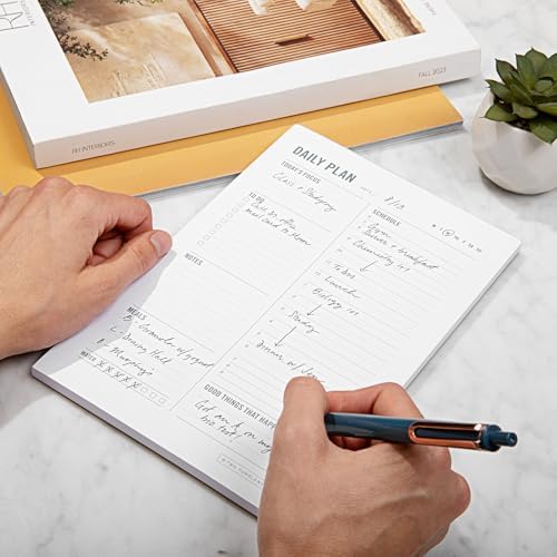 Daily Planner Notepad with Hourly Schedule - ADHD Planner, Time Block Planning Pad, Desktop To Do List, College Supplies - 6 x 9” - 50 Undated Sheets (Pack of 2)