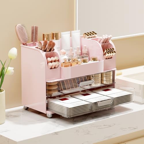 UFORU Makeup Organizer Countertop with 2 Large Drawers for Vanity Bathroom