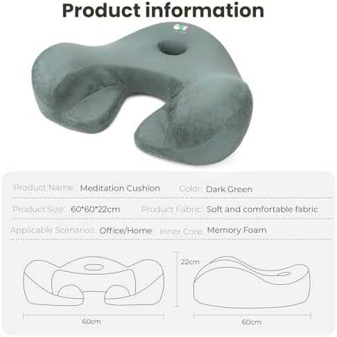 Meditation Cushion Memory Foam Floor Pillow for Cross Legged Sitting