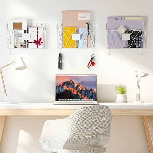 Wall File Organizer for Office, 6 Pack Metal Wall Baskets Wall File Holder